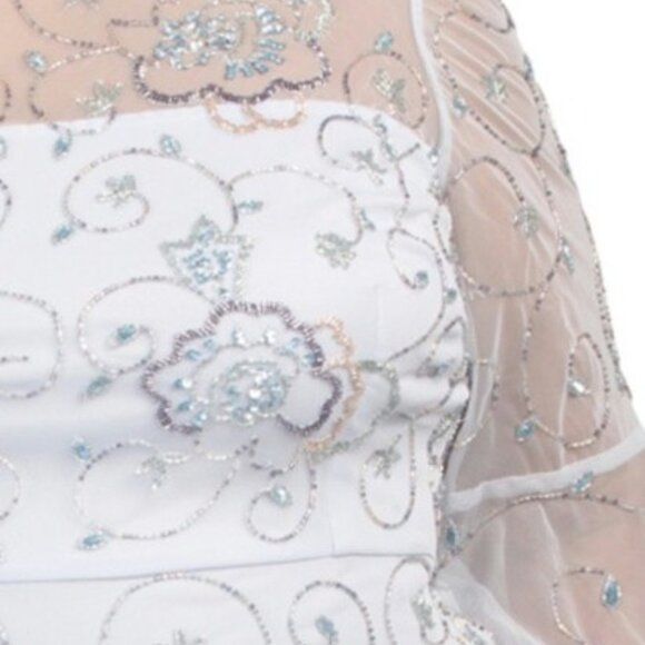 Adrianna Papell Serenity Blue Beaded Midi Dress New with Tags Size 22W NWT - Picture 8 of 12